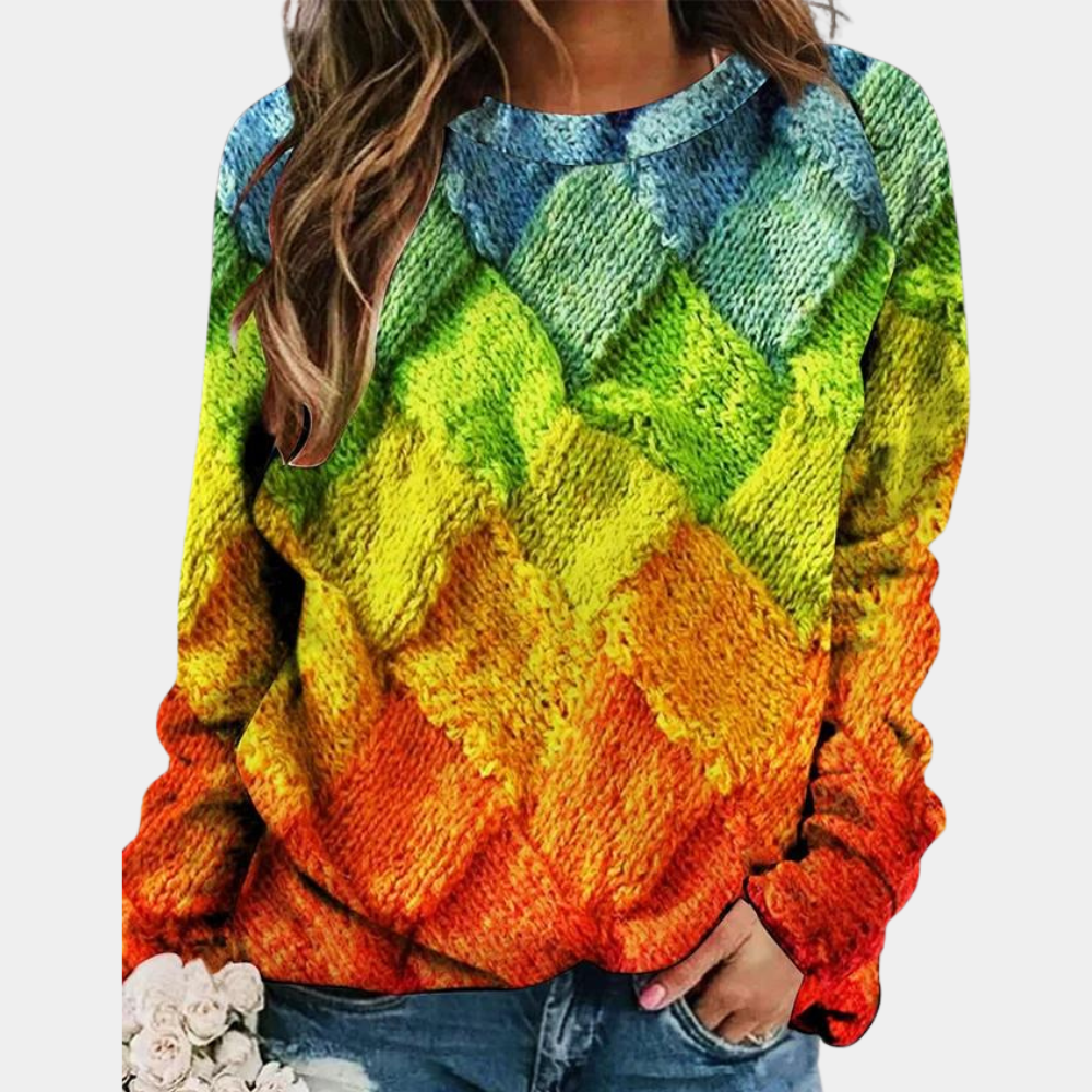 Pull femme coloré à motif - Élégant et confortable