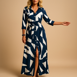Robe longue d'été pour femmes en tissu respirant à manches courtes