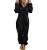 Fleece-Overall für Damen – Kuscheliger warmer Pyjama mit Kapuze
