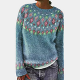 Pull Femme en Laine Chaude avec Imprimé Élégant