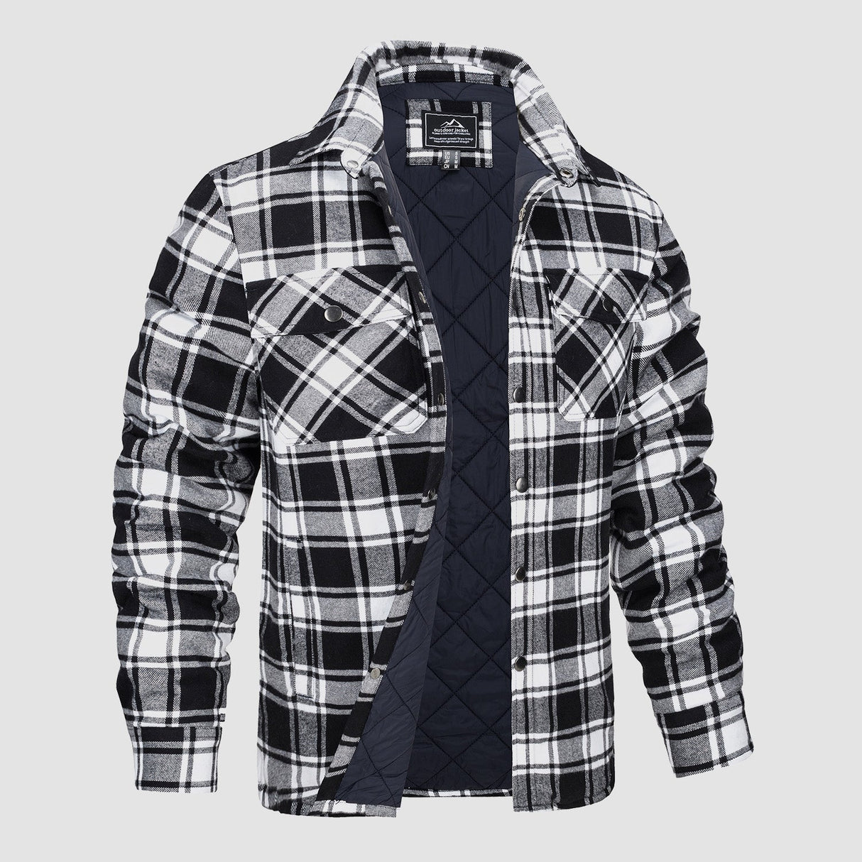 Men's Winter Flannel Vest with Quilted Lining