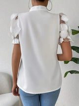 Elegante Bluse mit Schleifendetail und 3D-Tüllärmeln
