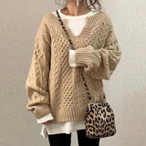 Pull Tricoté Oversize à Col Rond