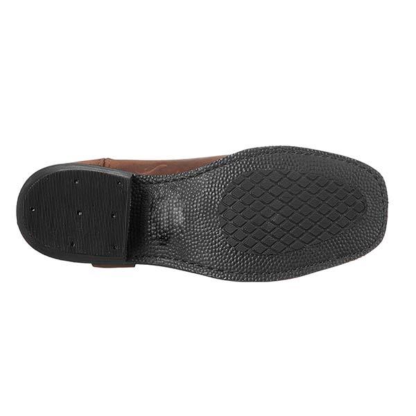 Bottes Western en Cuir avec Fermeture Éclair et Semelle Confort