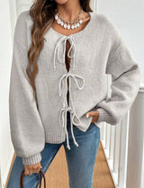 Cardigan aus Acryl mit Knoten vorne