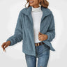 Long gilet femme en polaire avec col