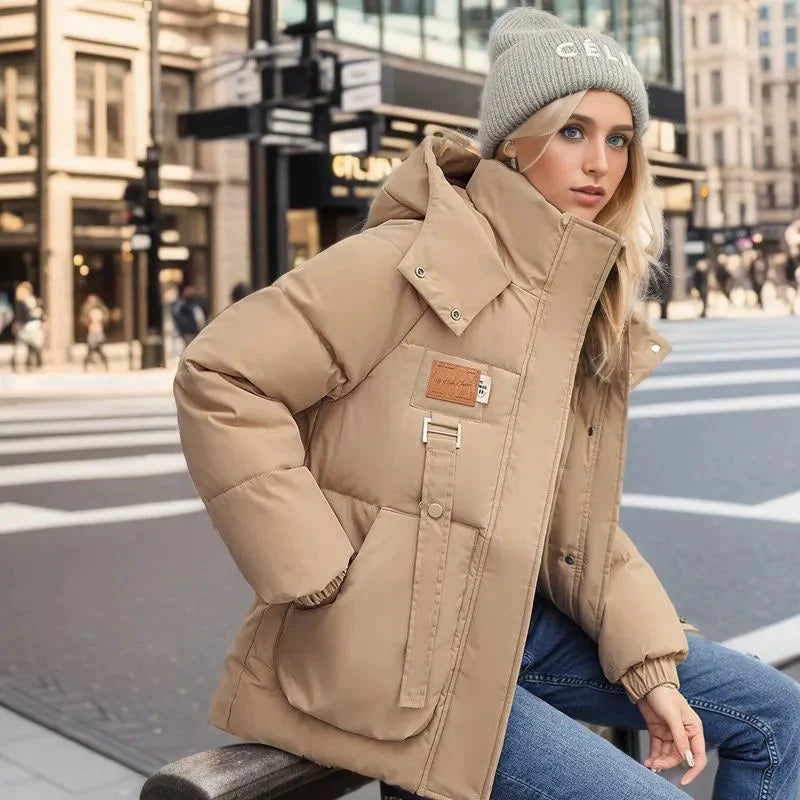 Manteau d'Hiver Imperméable Femme avec Doublure en Duvet et Capuche