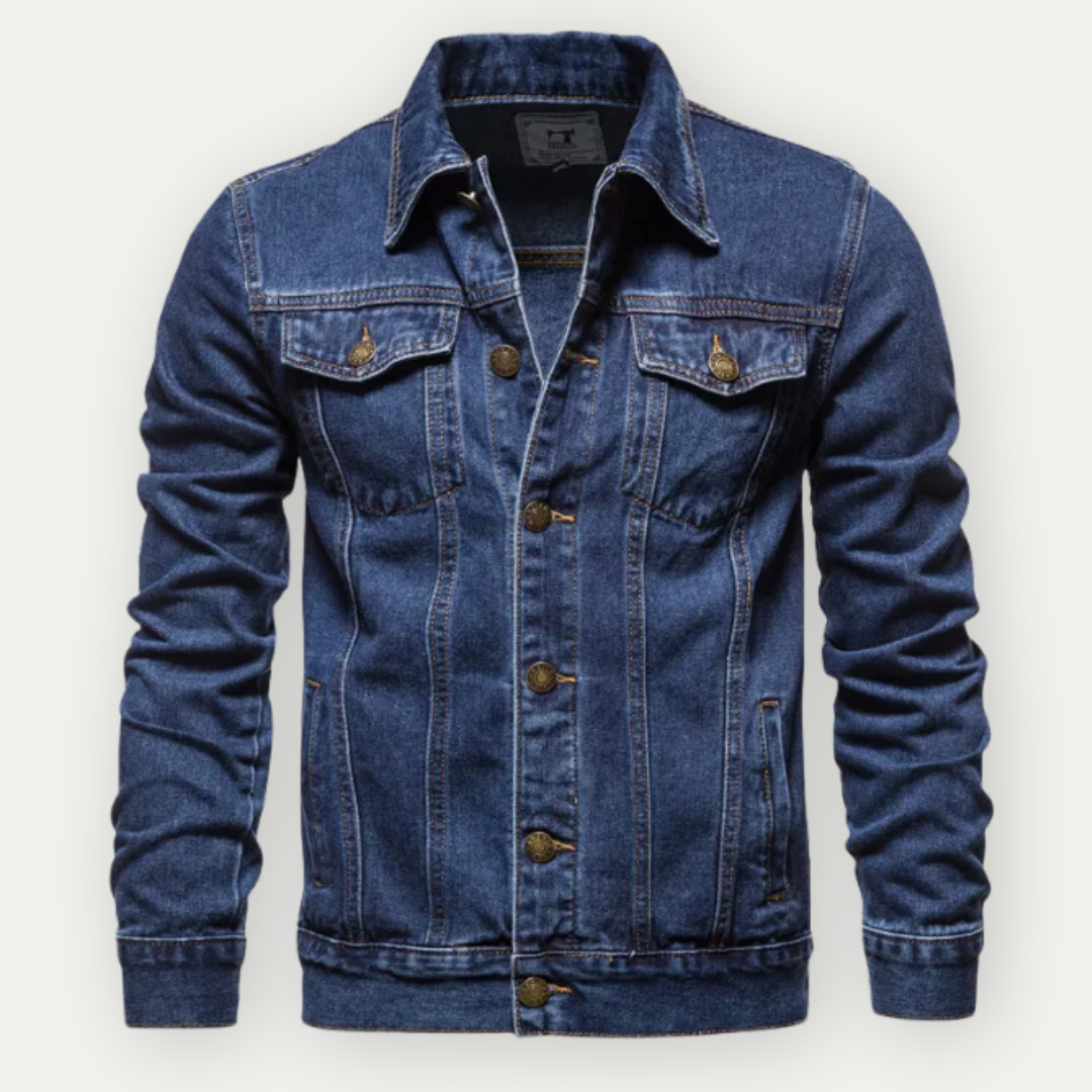 Kurtka Trucker z denimu dla mężczyzn z regulowanym pasem