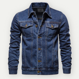 Kurtka Trucker z denimu dla mężczyzn z regulowanym pasem
