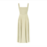 Robe Midi à Encolure Carrée - Style Élégant et Durable