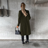 Manteau d'automne élégant pour femmes à double boutonnage en mélange de laine