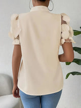 Elegante Bluse mit Schleifendetail und 3D-Tüllärmeln