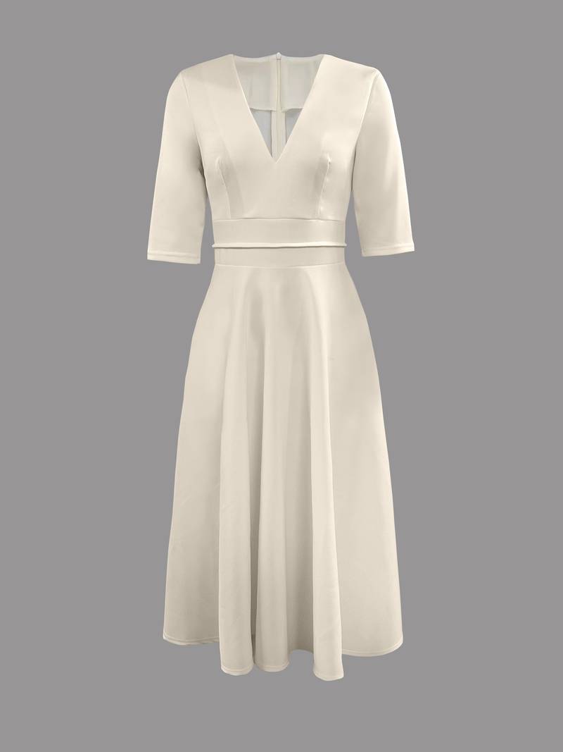 Robe Élégante à Col en V pour Femmes - Stylée et Confortable