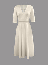 Robe Élégante à Col en V pour Femmes - Stylée et Confortable