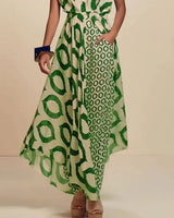 Zweiteiliges ärmelloses Set mit Print und hoher Taille
