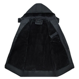 Men's Quilted Winter Jacket – Warm Coat with Removable Hood
