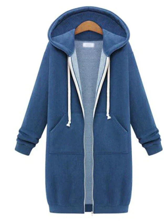 Hoodie zippé mi-long pour chaleur et confort supplémentaires-mezam.fr