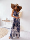Maxikleid mit tropischem Blattmuster - elegant und bequem