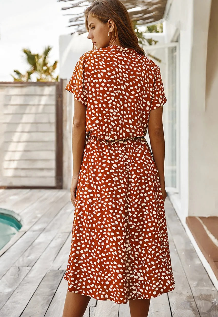 Robe Midi Élégante d'Été pour Femmes