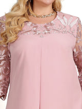 Robe de Banquet Élégante en Crochet pour Femmes Rondes