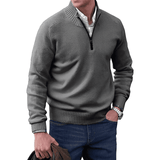 Luxury men's pullover with quarter zip and stand-up collar – elegant and comfortable