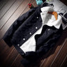 Men's winter denim jacket – Warm sherpa style coat