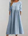 Leichtes Sommerkleid mit Taschen und raffinierter Taille