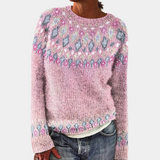 Pull Femme en Laine Chaude avec Imprimé Élégant