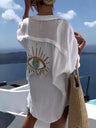 Sequin Blouse with Eye Design on the Back