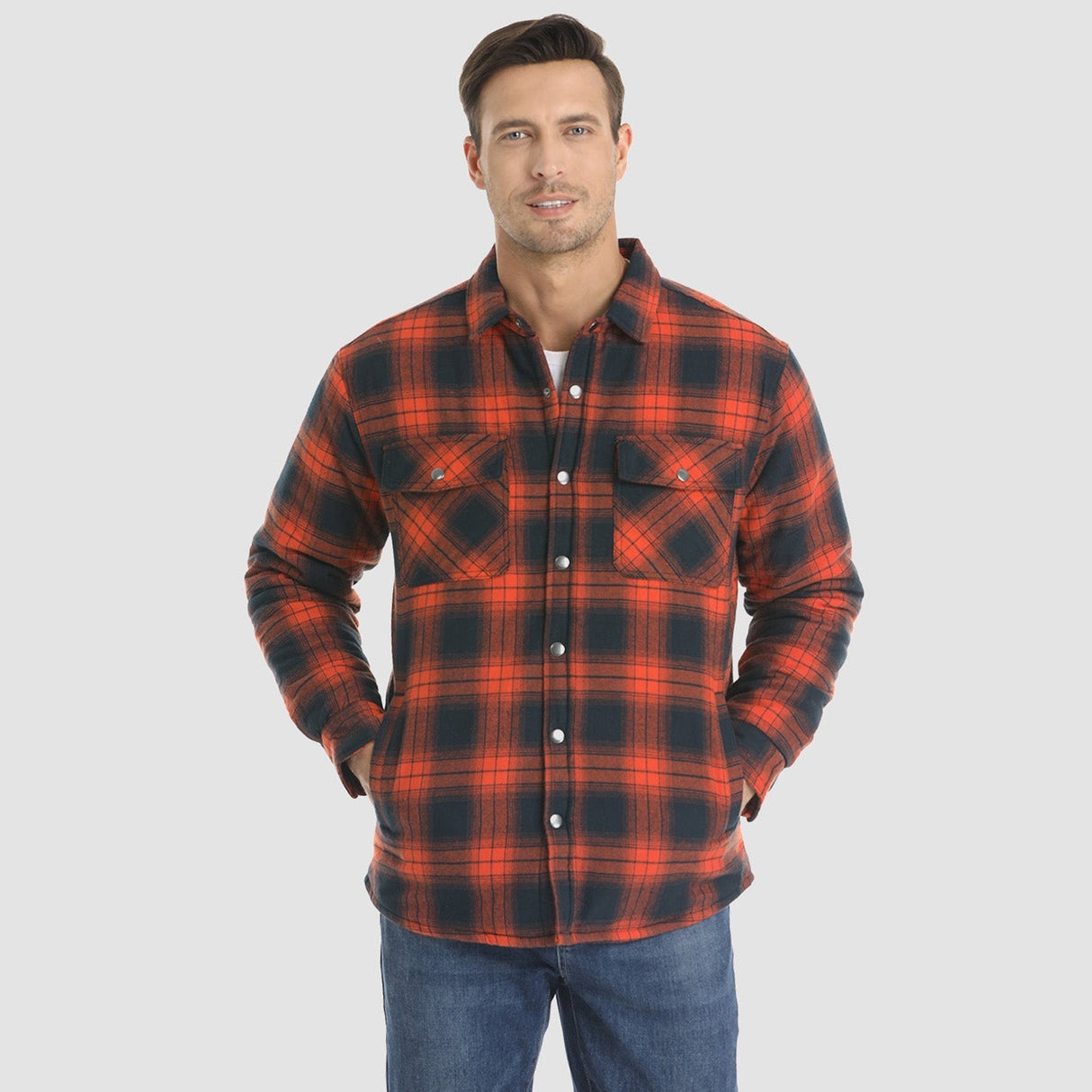 Men's Winter Flannel Vest with Quilted Lining