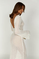 Robe d'Été Blanche Élégante à Manches Amples
