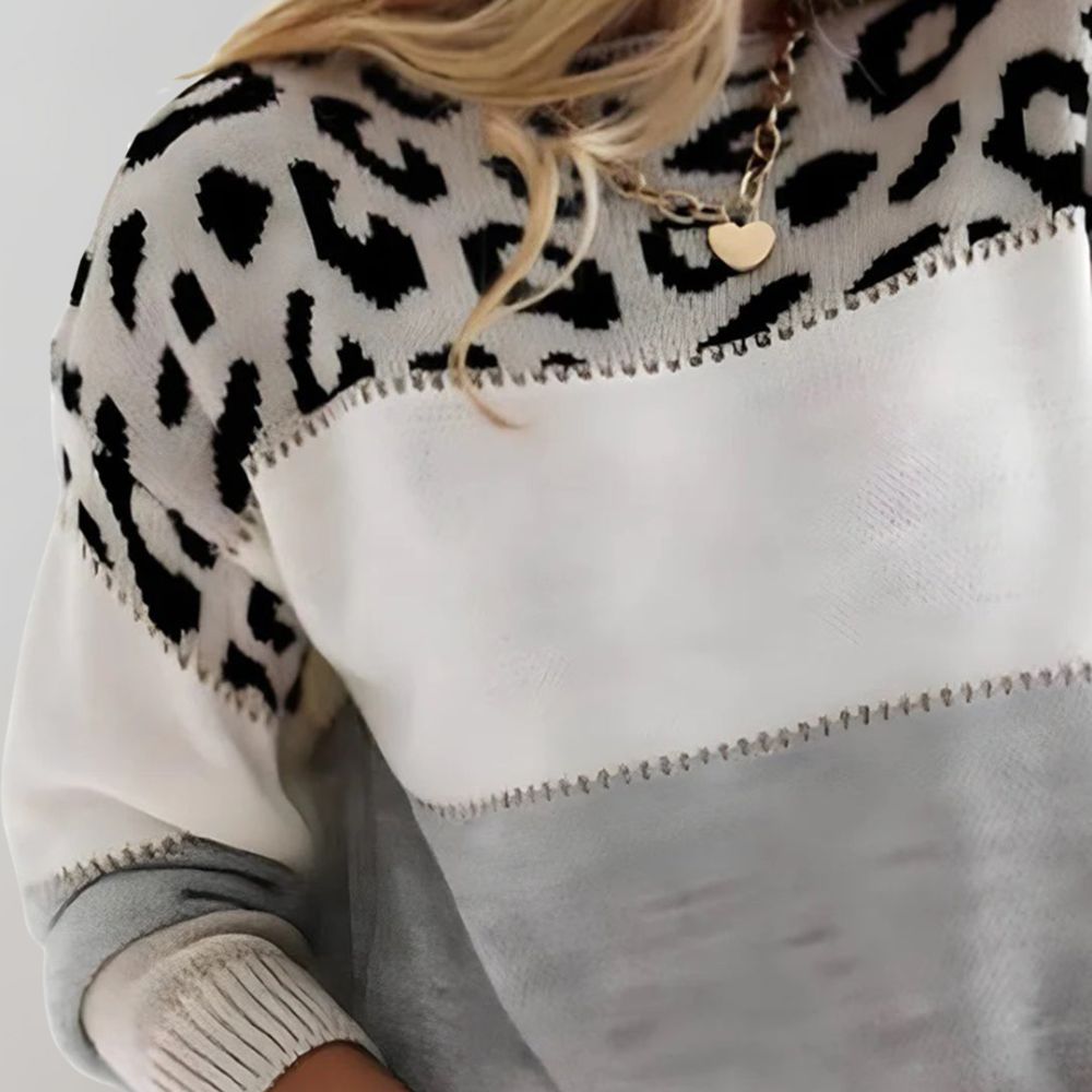 Pull Femme Léopard – Style Coloré à Rayures Modernes