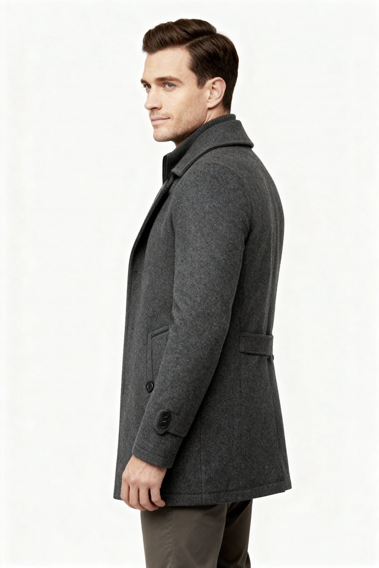 Gepolsterte Herren-Winterjacke – Warmer Mantel mit Stehkragen und Futter