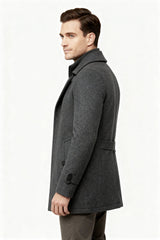 Gepolsterte Herren-Winterjacke – Warmer Mantel mit Stehkragen und Futter