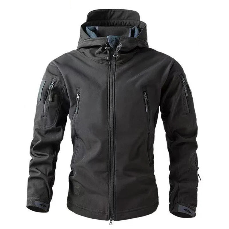 Softshell-Jacke Herren – Wasserdichte Outdoor-Jacke mit Kapuze und Taschen