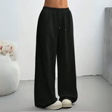 Damen-Freizeithose – Bequeme Hose mit weitem Bein und elastischem Bund