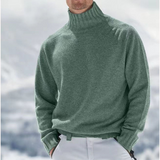 Herrenpullover mit Stehkragen, Rippstrick und bequemer Passform