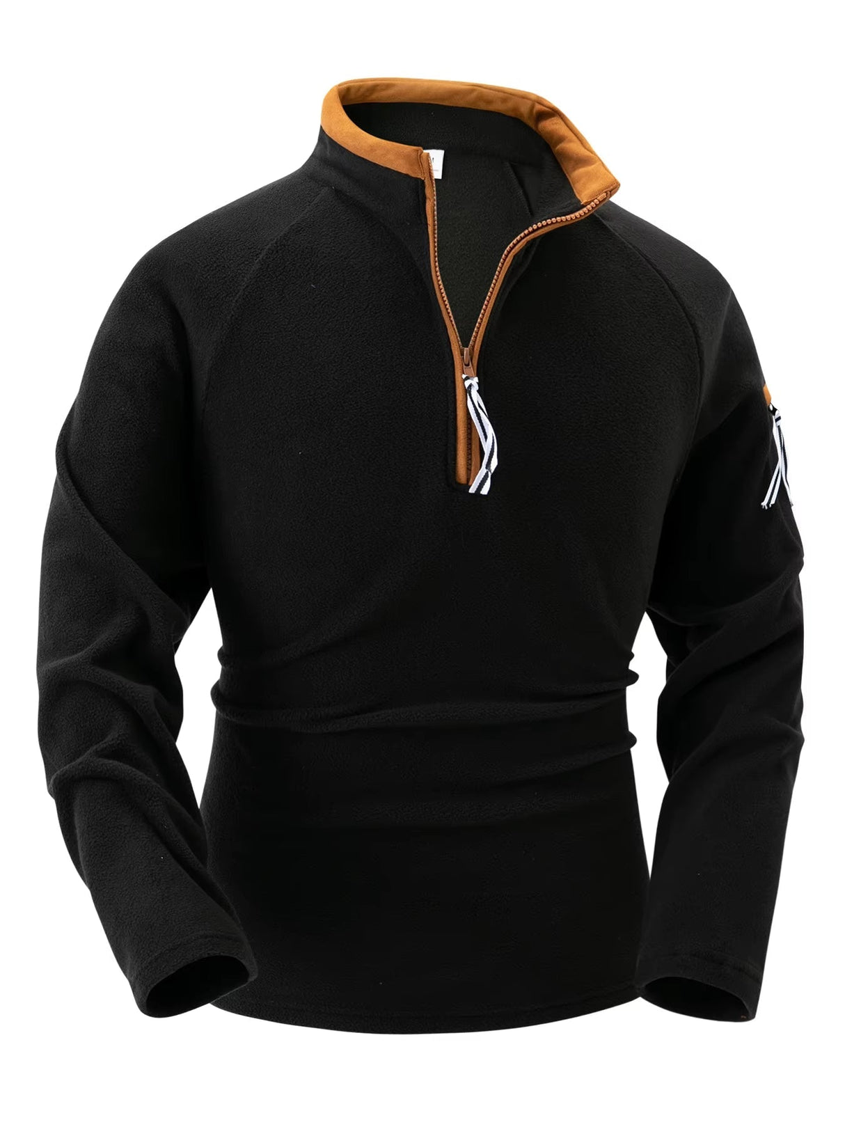 Men's sporty half-zip sweater – Sweatshirt with contrasting collar