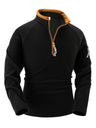 Men's sporty half-zip sweater – Sweatshirt with contrasting collar