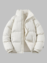Gepolsterte Herren-Winterjacke – Warmer Mantel mit Stehkragen und Futter