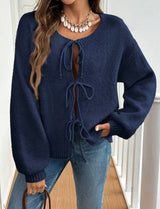 Cardigan aus Acryl mit Knoten vorne