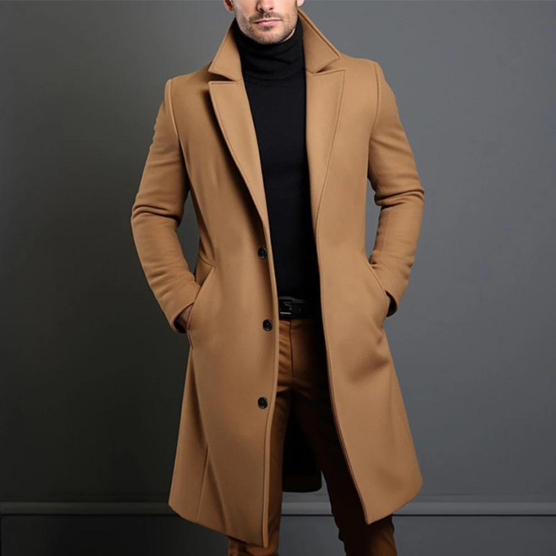 Langer Herrenmantel – Klassisches und elegantes Design für den Winter