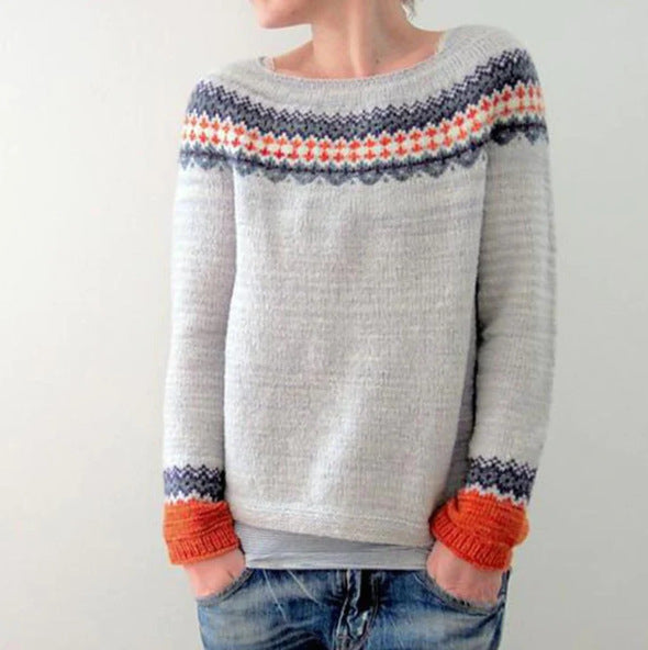 Damen Strickpullover im Retro-Stil für Herbst und Winter