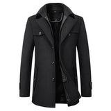 Gepolsterte Herren-Winterjacke – Warmer Mantel mit Stehkragen und Futter