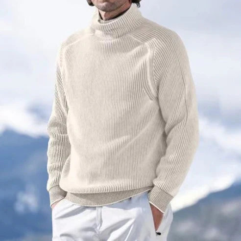 Herrenpullover mit Kragen – Warmer, gerippter Pullover mit elegantem Schnitt