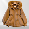 Damen Luxus Wintermantel mit Pelzkragen – Warmer Parka mit Taillenzug