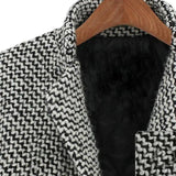 Damenmantel – Klassische Jacke mit Chevron-Muster und weichem Futter