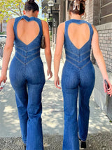 Jeans-Overall mit Herzförmigem Rückenausschnitt für Damen