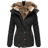 Damen-Wintermantel – Taillierter Parka mit abnehmbarer Kapuze