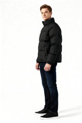 Gepolsterte Herren-Winterjacke – Warmer Mantel mit Stehkragen und Futter